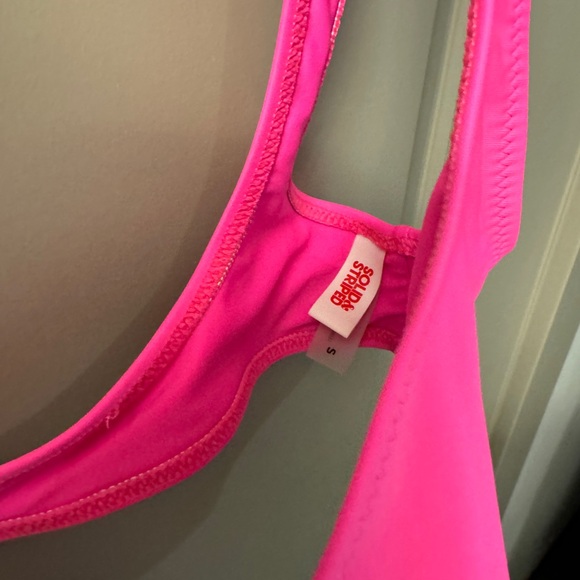 Solid & Striped The Elle Bikini Top, Fluorescent Pink - Picture 2 of 3